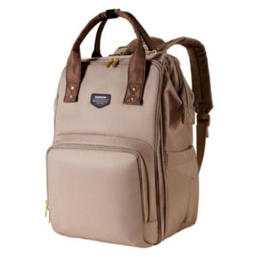 Open-Wide Frame Diaper Backpack with Insulated Bottle Pockets and Changing Pad