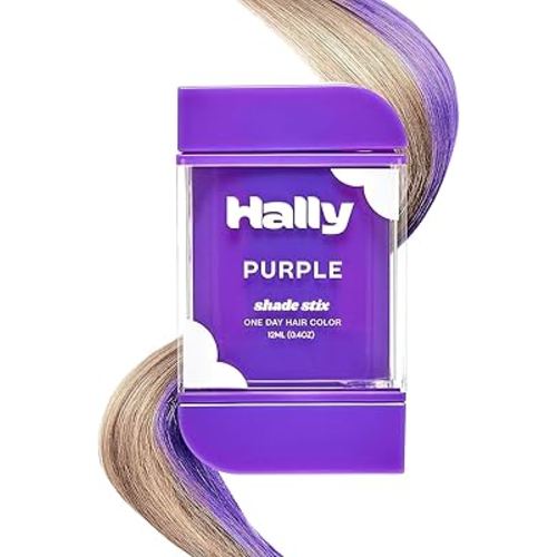 Hally Hair Temporary Hair Color, Shade Stix (Purple) - Hair Makeup Accessories for Kids, Teens & Adults - 12 ml Washable Hair Chalk & Dye for Festivals, Sporting Events & Parties