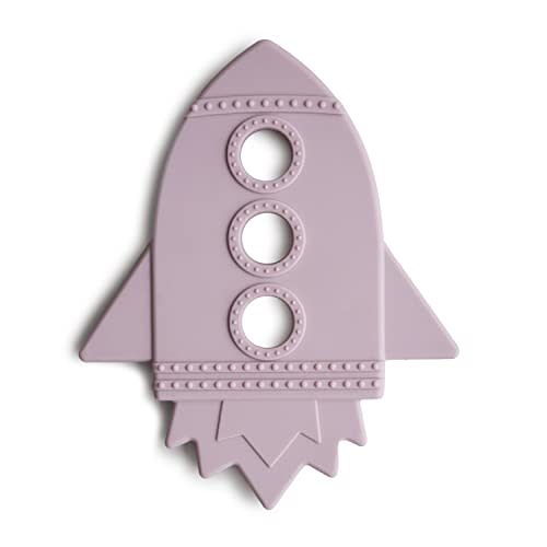 mushie Silicone Baby Teether Toy | Rocket (Soft Lilac)