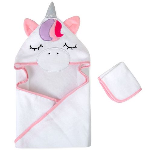 Baby Essentials Animal Hooded Towel & Washcloth Set
