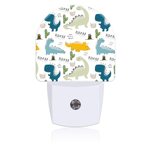 Uiaoiais Night Light for Kids Girls Boys, Cute Baby Dinosaur LED Night Light Plug into Wall with Dusk to Dawn Sensor for Room Decor, Hallway, Kitchen, Bathroom, Nursery, Stairs