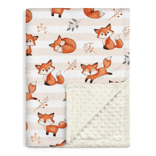 Fox Baby Blankets for Girl Boy - 30 x 40 Fleece Blanket with Double La | Default Title | Sandjest Gifts