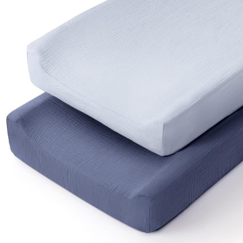 lulumoon Muslin Changing Pad Cover: Baby Diaper Changing Table Pad Cover - Changing Pad Sheets for Girls Boys