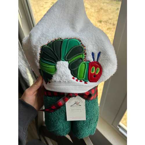 Hungry Caterpillar Appliqued Hooded Towel, Kids Bath Towel