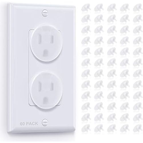 Clear Outlet Covers(60 Pack)-Baby Safety Plug Covers-Outlet Covers Baby Proofing-Electrical Outlet Covers …