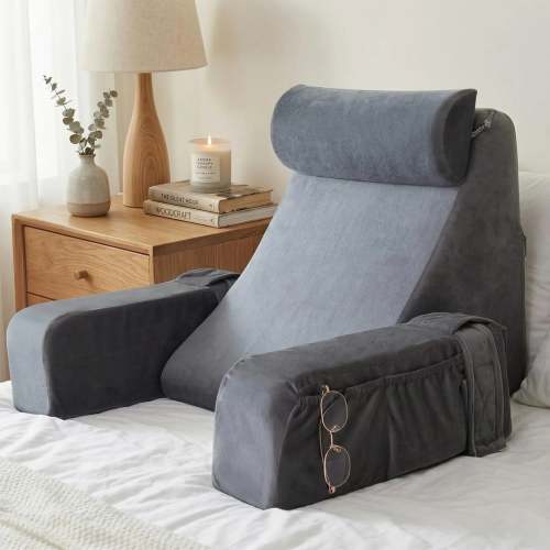 Bedrest Reading Pillow | Memory Foam Back Support | Sitting Cushion