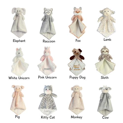 Personalized Baby Lovey Blanket, Baptism Gift