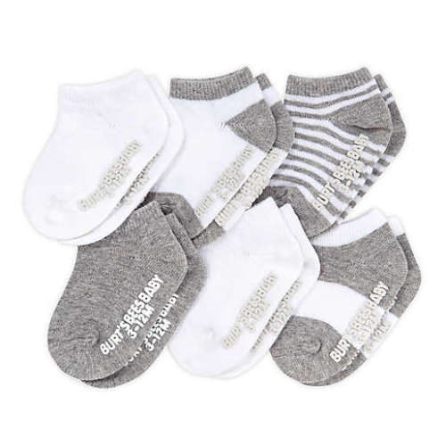 Burt's Bees Baby® - 0-3 Months 6-Pack Organic Cotton Socks in - Heather Grey