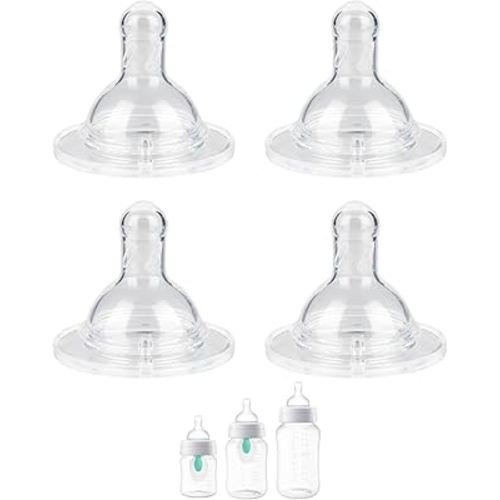 Silicone Nipple for Philips Avent Anti-Colic Baby Bottles, Flow 1, 1m+, Slow Flow, 4 Count