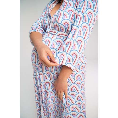 Lila Labor & Postpartum Gown in Petite, Rainbow