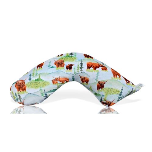 Nursing Pillow - Highland Cow | Reduces Back Pain & Improves Latch - Luna Lullaby