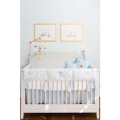 Light Blue Toile 6-pc. Nursery Baby Bedding Set