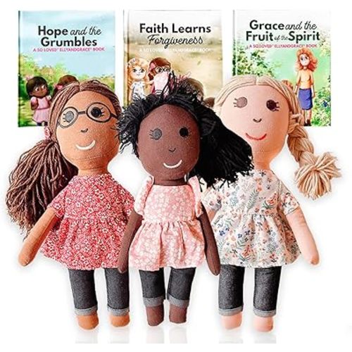 Elly & Grace Bible Stories for Kids, So Loved Collection: Book and Doll Set Teaching Christian Toddlers Faith Lessons, Great Baby Baptism Gifts for Girls (So Loved Set)