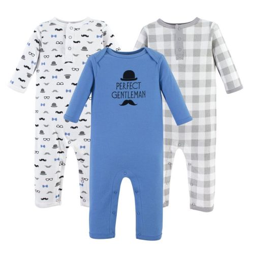 Hudson Baby Infant Boy Cotton Coveralls 3pk, Perfect Gentleman