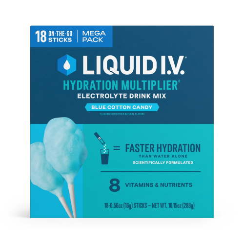 Liquid I.V.® Blue Cotton Candy Hydration Multiplier® Powdered Electrolyte Drink Mix, 18 Count Packets