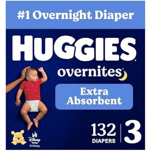Huggies Overnites Diapers Size 3, 132 Count (2 Packs of 66)