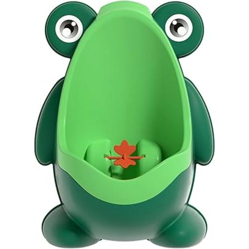 Cute Frog Baby Potty Training Urinal for Toddlers and Funny Swirling Target Toilet with Suction Cup, Cartoon Urinal Trainer with Funny Target Point