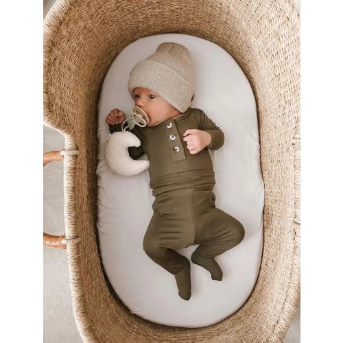 Newborn Boy Outfit Set - Olive Green | Baby Boy Coming Home Outfit