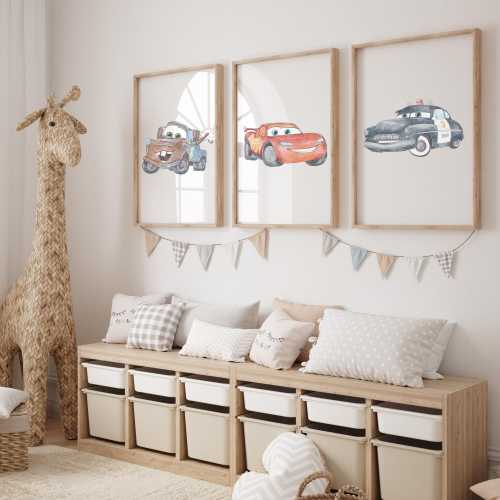 Lightning Cars McQueen Wall Art for Kids – Printable Digital File – Instant Download – Customizable Room Decor