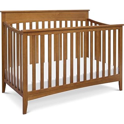 DaVinci Grove 4-in-1 Convertible Baby Crib with Wooden Toddler Bed, Daybed & Full-Size Bed Conversion - Durable & Easy to Assemble, GREENGUARD Gold Certified - with 4 Adjustable Heights - Chestnut