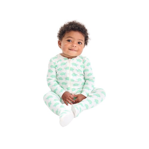 Baby Organic Animal Friends Zip Footie, 0-3M