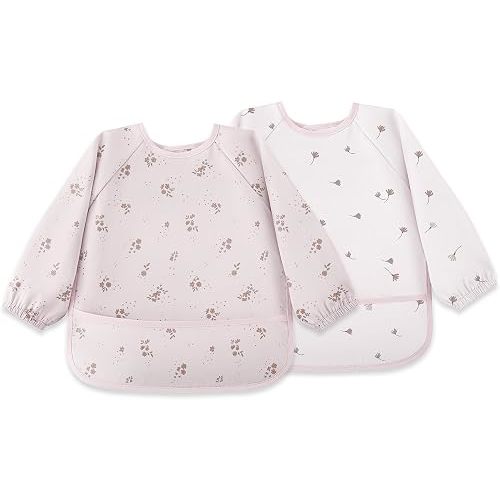 Susurration Baby Long Sleeve Bib Waterproof Sleeved Bib Smock for Baby