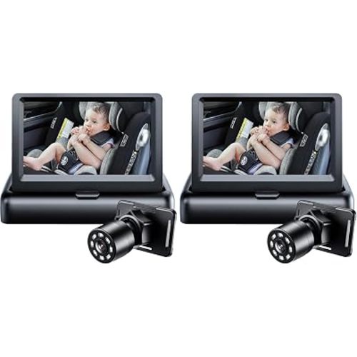 Itomoro Baby Car Camera, View Infant in Rear Facing Seat with Wide Crystal Clear View,360° Rotation Plug and Play Easy Install car camera for baby 1080p (Pack of 2)