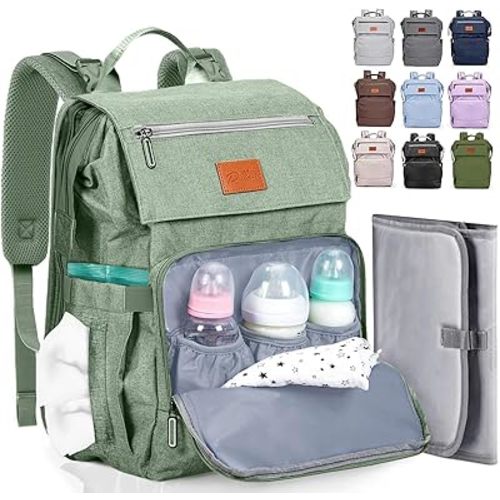 PILLANI Baby Diaper Bag Backpack - Large Bag for Boys & Girls, Waterproof Diaper Backpack - Travel Diaper Bags w/Changing Pad, Baby Registry Search & Shower Gifts - Essentials Must Haves Newborn Stuff