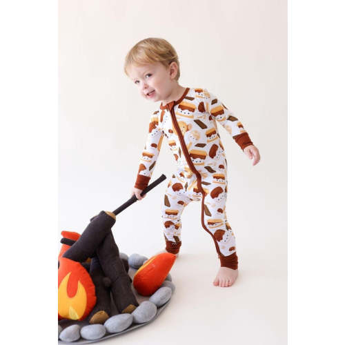 S’mores Bamboo Zipper Pajama Romper