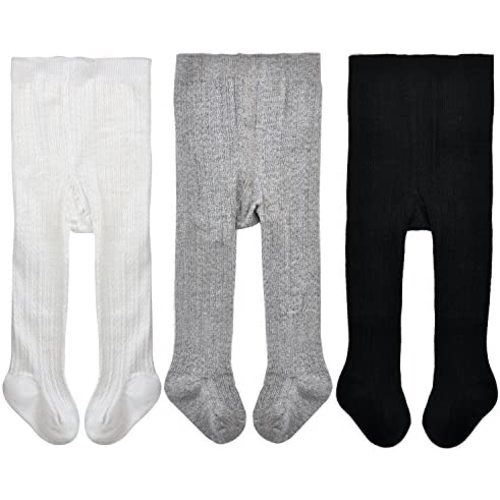 EPEIUS Baby Girl Tights Cable Knit Cotton Seamless Footed Leggings 0-6Y