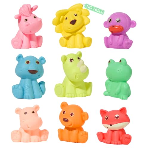 Mold Free Baby Bath Toys, 9 PCS Sealed, No Hole Bath Toys, Soft & Safe Toddler Bath Toy Set, Bathtub Water Beach Pool Toys for Babies 6-12 Months, Baby Gift for Christmas, Birthday, Stocking Stuffers