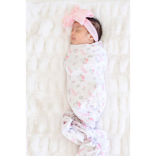 Personalized Swaddle Blanket in Rose Garden | Caden Lane