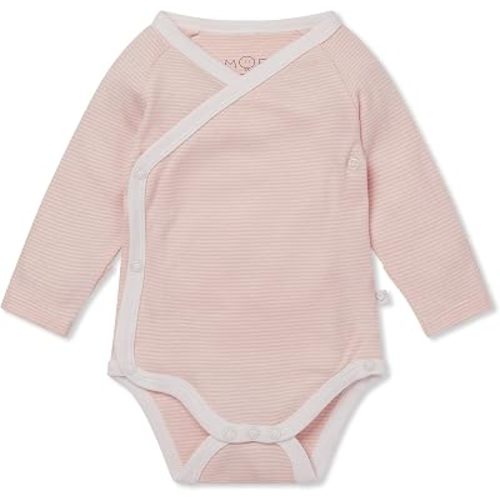MORI Baby Long Sleeve Kimono Bodysuit for Boys and Girls - Viscose from Bamboo - Infant Romper with Nickel Free Poppers