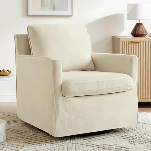KISLOT Swivel Accent Chair Rocking Recliner 360 Degree Swivel Armchair Machine-Washable Cover for Nursery Living Room Bedroom