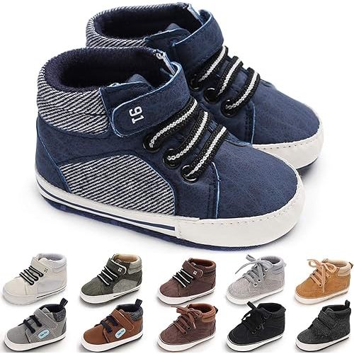 CENCIRILY Baby Boys Girls High Top Sneakers Soft Soles Anti Skid Infant Ankle Shoes Toddler Prewalker First Walking Crib Shoes