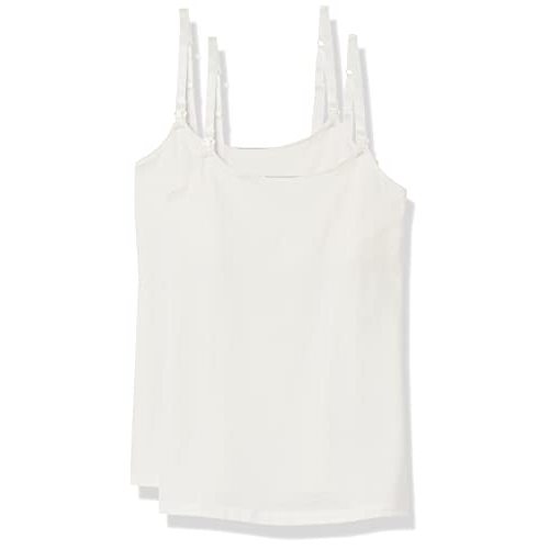 Amazon Essentials Women's Maternity Nursing Friendly Camisole with Adjustable Straps and Built-in Shelf Bra, Pack of 2