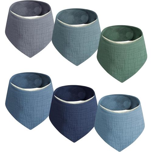 GUNTAIL Magnetic Bandana Drool Bibs 6-pack - Magnetic Closure Baby Bibs - Safe, Easy, Chic Teething Bib