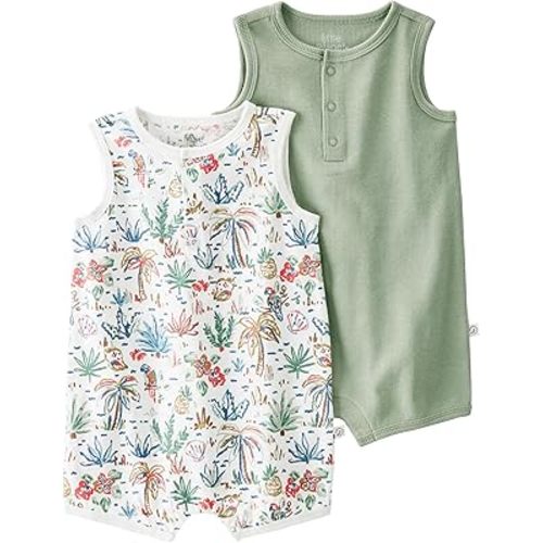 little planet by carter's unisex-baby Romper Made With Organic Cotton