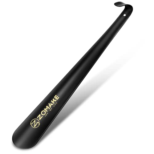 ZOMAKE Shoe Horn Long Handle for Seniors Men Women,16.5" Metal Long Shoehorn for Boots Shoe Spoon Helper