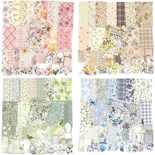 OKUPAN Scrapbook Supplies Kit – 400Pcs Scrapbook Paper & Journal Stickers