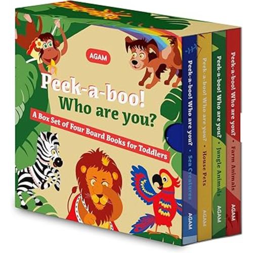 "Peek-a-boo – who are you?" – A Beautiful Set Of 4 Board Books for toddlers