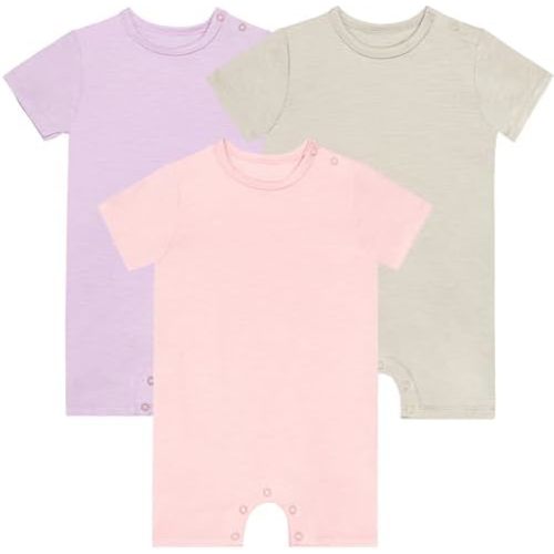 GUISBY Baby Cotton Pajamas Set Short Sleeve Button Shorts