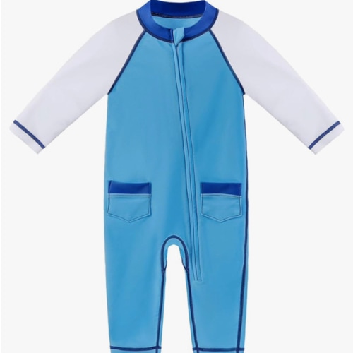 Baby Swimsuit UPF 50+ Sun Protection One Piece Zipper Beach Swimwear for Little Boys Girls Toddler