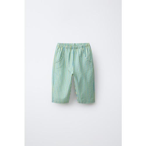STRIPED BAGGY PANTS - Green | ZARA United States