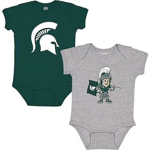 Little King NCAA Bodysuit 2 Pack Short Sleeve-100% Cotton-Infant Sizes 0-3M 6M 12M 18M