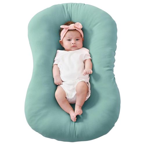 FUNUPUP Rayon Made from Bamboo Baby Lounger Cover Compatible with Snuggle Me Lounger, Infant Lounger Pillow Cover for Newborn, Removable Elastic Newborn Lounger Cover,Cover Only,Green