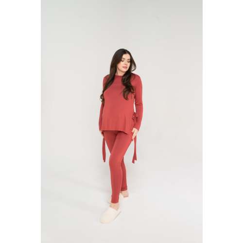 Yvonne Maternity Loungewear Set in Terracotta Rose