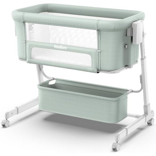 NeoBorn 4-in-1 Baby Bassinet, Rocking Bedside Bassinet, Green