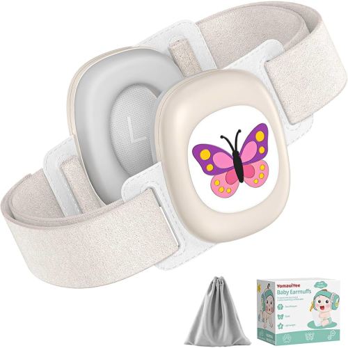 Baby Earmuffs,Baby Noise Cancelling Headphones with Butterfly Pattern, Infant Ear Protection for Toddler 0-48 Months,Infant Travel Essentials for Airplane/Improves Sleep