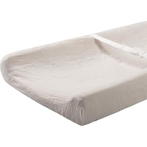 Meracorallo Muslin Changing Pad Cover, 100% Cotton Soft and Comfortable Floral Changing Table Cover for Baby Boys and Girls, Fog
